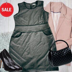 Cute Heather Grey Short Sleeve Milano Dress with Pockets Sz XL